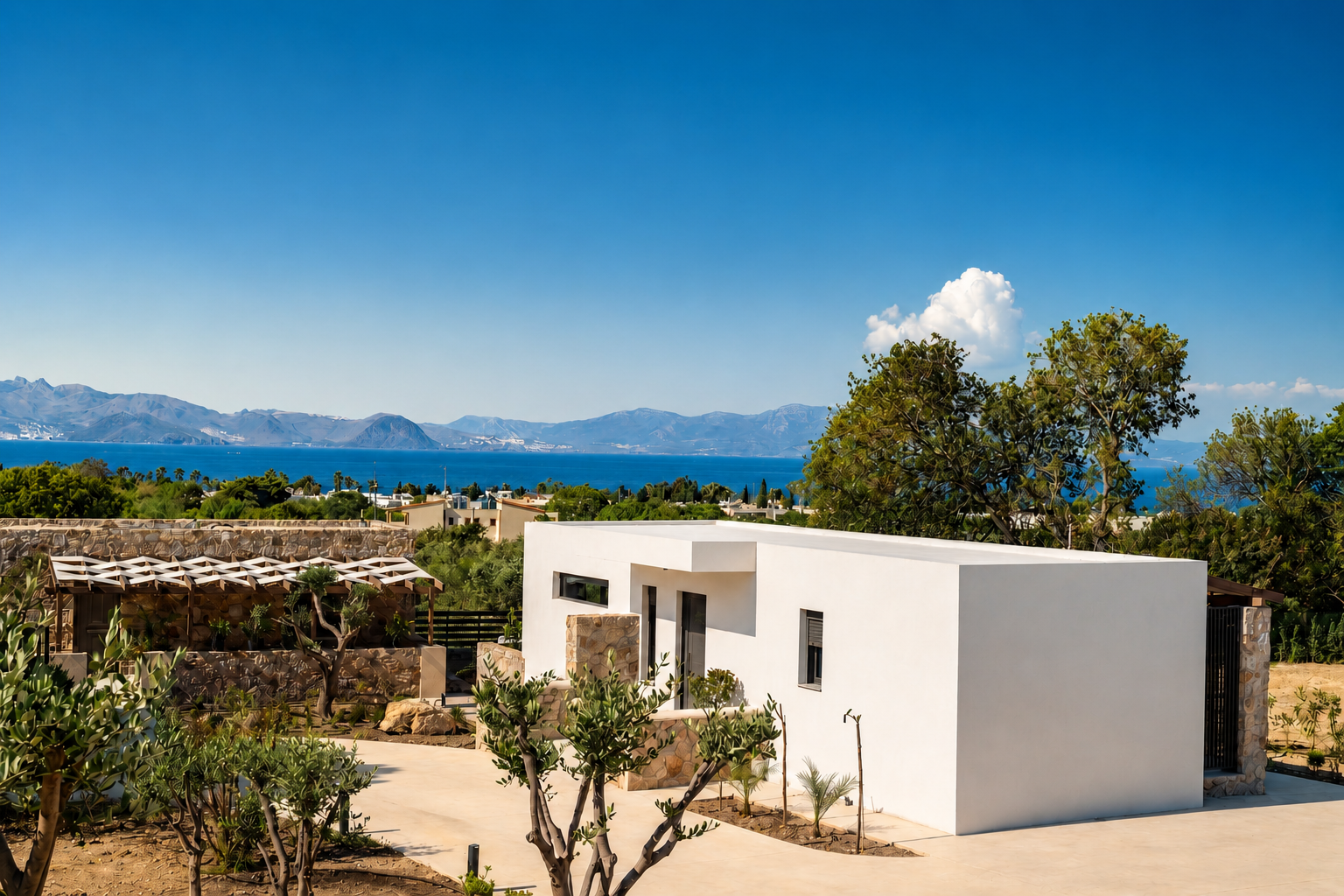 Ena & Ena homes looking toward the Aegean